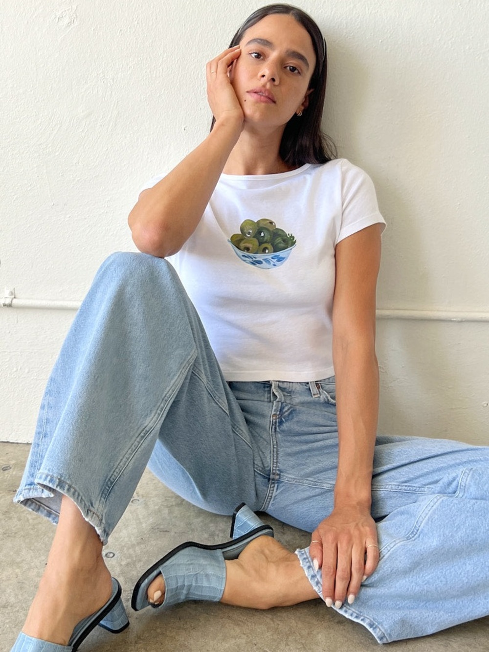 LISA SAYS GAH 🫒 Olive Graphic Baby Tee